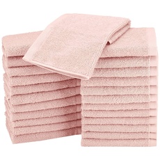 Amazon Basics Waschlappen aus Baumwolle, 24er-Pack, Blütenrosa, 30 x 30 cm
