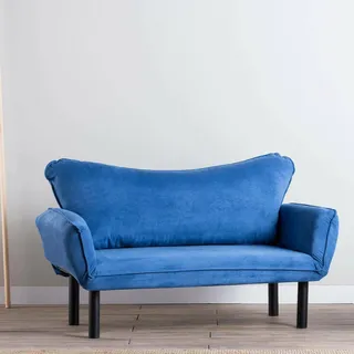 Dmora 2er Schlafsofa Aquilonis 140x65 cm blau mit Stauraum