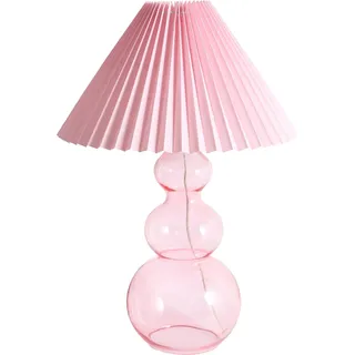 BELIANI Tischlampe Rosa Glasfuß Glockenförmiger Lampenschirm Stoff Innenbereich Schlafzimmer Wohnzimmer Moderner Stil - Rosa