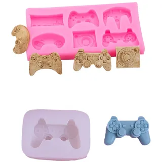 2 Stück Silikonformen Gamepad Backform Game Controller Kuchenform Silikon Form 3D Kuchenbackform Mousse Videospiel Motivbackformen Gelee Dessert Seifenform Geburtstag
