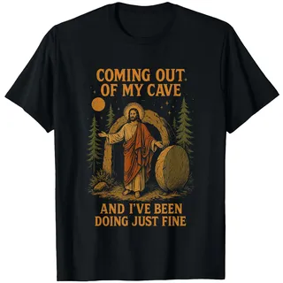 Ich komme aus meiner Höhle und es geht Mir gut, Jesus T-Shirt, Herren, Schwarz, 4XL
