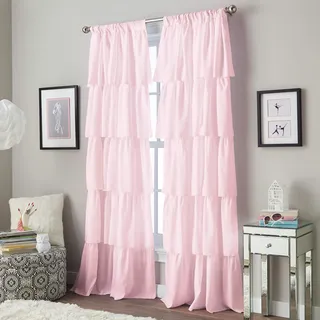 Curtainworks Volant-Rüschenvorhang, 241,3 cm, Rosa, 1 Panel, 1Q82460APK