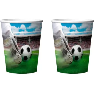 Folat 3D-Effekt Plastikbecher Fußball 8er Pack