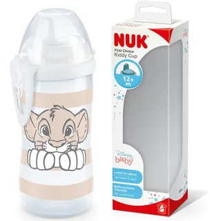 NUK First Choice+ Kiddy Cup Trinklernbecher | 12+ Monate | 300 ml | auslaufsichere, verstärkte Trinkschnabel | Clip & Schutzkappe | BPA-frei | Disney König der Löwen