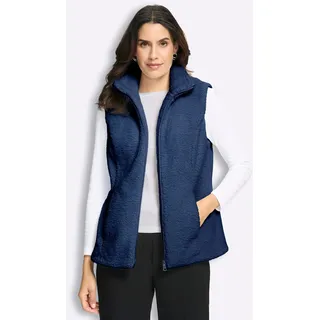 Inspirationen Fellimitatweste, jeansblau