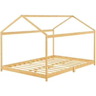 [en.casa] Kinderbett Vindafjord 120 x 200 cm Bambus beige