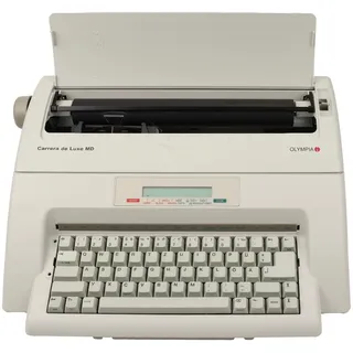 Olympia - Schreibmaschine Olympia Carrera de Luxe MD - Elektronische Schreibmaschine mit Korrekturspeicher - inkl. Farbband - Schriftgröße 10-15 - Automatischer Papiereinzug