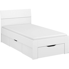 Bild Bett Flexx inklusive Schubkästen Weiß mit 2 als zusätzlichen Stauraum Liegefläche 90 x 200 cm Gesamtmaße Bett BxHxT 95 x 90 x 209 cm