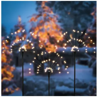 esotec Solar Wunderkerzen Feuerwerk 3er SET 180 LEDs wetterfest IP44 102576