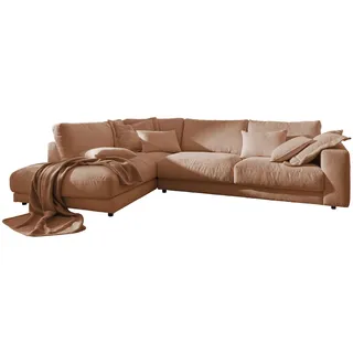 KAWOLA Eckcouch Polyester, Cord 4-Sitzer Bronze