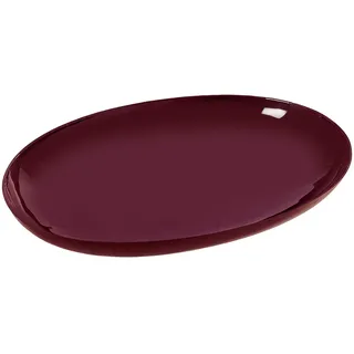 Ovale Tischdekoration aus emailliertem Metall in Bordeaux, 43 x 31 x 5,5 cm