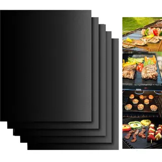 Grillmatte für Gasgrill, Dailyart 10er Set BBQ Grillmatten Antihaft Grillfolie für Gasgrill Wiederverwendbar PFOA-Frei Teflon Grillmatten für Holzkohle - Perfekt für Fleisch, Fisch und Gemüse 40x33 cm