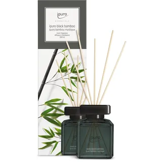ipuro - Essentials Raumduft BLACK BAMBOO 200ml | Raumerfrischer mit Jasmin, Zitrone, Apfel, & Holzige Amber-Moschus Note Duft Aroma | Diffuser mit Stäbchen | Lufterfrischer für die Wohnung