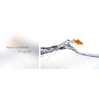 Queence Leinwandbild »Happiness« grau (farbe bild(er): grau), B:100cm H:40cm T:2cm, Canvas, Holzrahmen, Bilder, Leinwandbild, Premium-Leinwandstoff, Handarbeit aus Deutschland, Spruch, 2er Set,