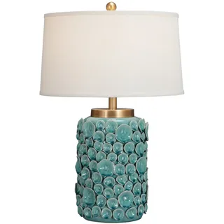 Fine Asianliving Chinesische Tischlampe Porzellan mit Lampenschirm E27 Orientalische Tischleuchte Keramik Nachttischlampen Schlafzimmer Wohnzimmer - Türkis