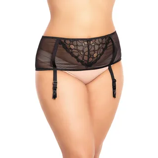 BIGGI BIG Flirt Strumpfgürtel Strapsgürtel Strumpfhalter Strapshalter-schwarz-56-58