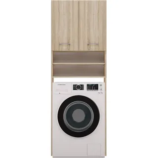 POLA DK Badezimmerschrank über der Waschmaschine, Säulenregal, Sonoma-Eiche - Braun