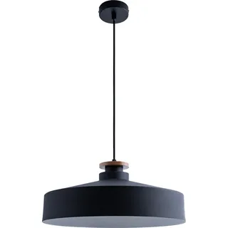 Pendelleuchte Hängelampe Esszimmer Küchenlampe Esstischlampe Skandinavisch E27 Lampentyp Design T Farbe Schwarz-Holz - Schwarz