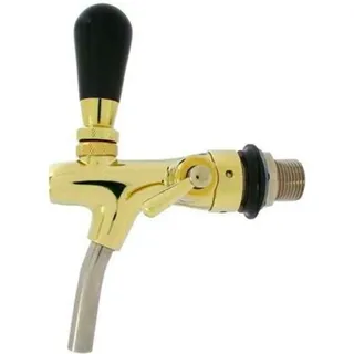 Zapfhahn, Kompensatorhahn, Bierzapfhahn, Schankhahn - selbstschließend, gold, 55 mm - Gold