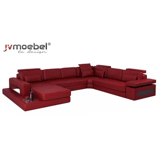 Wohnzimmer Samt Ecksofa U-Form Wohnlandschaft Polsterecke Sofa Couch Sofas Neu - Rot