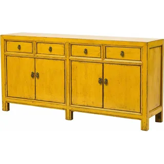 Fine Asianliving Chinesische Kommode chinesisches Sideboard chinesischer Schränke China Möbel Schrank Orientalischer Asiatischer 170x88x42 - Gelb