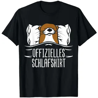 Offizielles Schlafshirt Otter Schlafanzug Otter Geschenk T-Shirt, Herren, Schwarz, L
