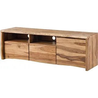 MASSIVMOEBEL24.DE TV-Board Sheesham 178x48x58 natur lackiert / sandgestrahlt PURE SHEESHAM #123 - Braun