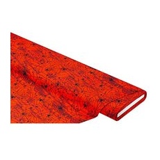 Baumwollstoff-Digitaldruck "Spinnennetz", Serie Ria, rot/schwarz