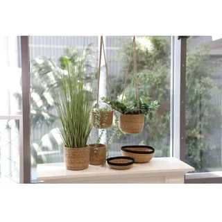 12x Übertopf Seegras 3er Set Korb Körbe Hängeampel Blumenkübel Pflanzenboxen