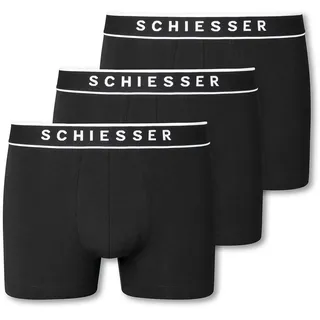 SCHIESSER Boxershorts unifarben schwarz/weiß XL 3er Pack