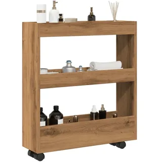 Langlebig Aufbewahrungswagen Schmal 3 Etagen Artisan-Eiche Holzwerkstoff - Servierwagen Octo9346157 1parcel - Braun