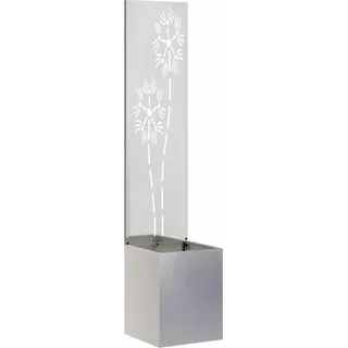 vidaXL Garten Sichtschutz-Leinwand Floral Silber 32 x 140 cm Edelstahl - Silber
