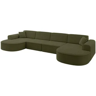 altdecor Wohnlandschaft Grün, Textil, 6-Sitzer, U-Form 388x79x171 cm, Wohnzimmer, Sofas - Couches, Wohnlandschaften, Wohnlandschaften in U-Form
