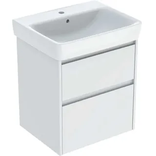 Geberit Renova Plan Set Waschtisch mit Unterschrank, 2 Schubladen, 60x69,7x44,6cm, 504.036.00.1, Farbe: weiß / lackiert seidenmatt
