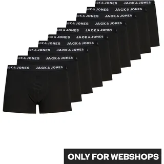 JACK & JONES Solid Trunks black/black S 10er Pack