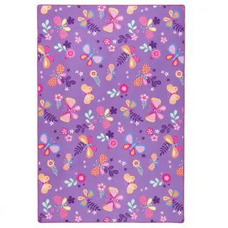 Snapstyle Kinder Spiel Teppich Schmetterling , Lila , Textil , Animalprint , 80x160 cm , Teppiche und Böden, Teppiche, Kinderteppiche