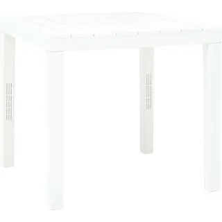 The Living Store Gartentisch Weiß 78 x 78 x 72 cm Kunststoff - Weiß