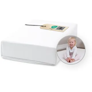 Ehrenkind® Spannbettlaken für Babybett Kinderbett | 100% Bio-Baumwolle Spannbettlaken 90x200 | Atmungsaktives Spannbetttuch (160 g/m2) | Material Oeko-TEX 100 Zertifiziert, 200x90cm WEIß