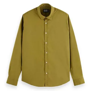 Scotch & Soda Seasonal Essentials Solid Langarmhemd - Moss Green - XL