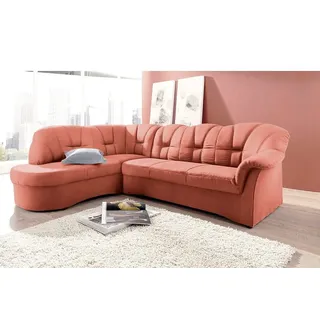 DOMO collection Ecksofa Papenburg Kunstleder 2-Sitzer Terrakotta