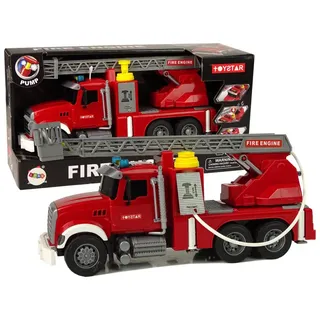 Lean Toys Feuerwehrauto Sound Lichter Auto Wasserschlauch Effekt Reibungsantrieb, Größe:UNIVERSAL
