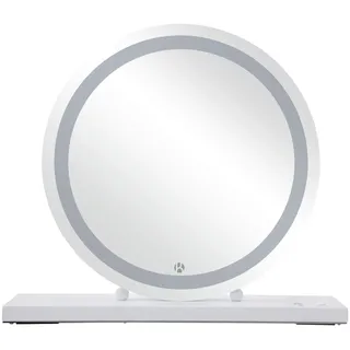 Kayoom Wandspiegel , Weiß , Metall, Glas, Holzwerkstoff , rund , 53x10x60 cm , RoHS, ISO 9001, Bsci, Ce , Garderobe, Garderobenspiegel