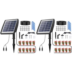 Solar Bewässerungssystem, Ankway 15M Automatische Gartenbewässerungssystem, Solarbetriebenes Tropfbewässerungsset mit Wassersensor, Selbstbewässerungsgeräte mit Timer für Gewächshaus Garten Balkon
