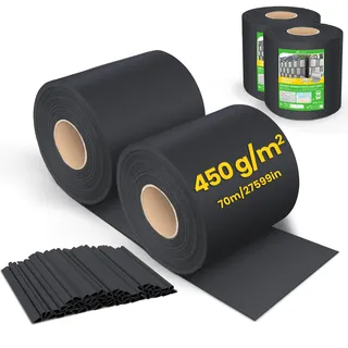 VOUNOT PVC Sichtschutzstreifen für Doppelstabmatten 140m x 19cm, 80 Befestigungsclips, Sichtschutz Zaunfolie für Stabmattenzaun, Gartenzaun, Zaun, Schwarz