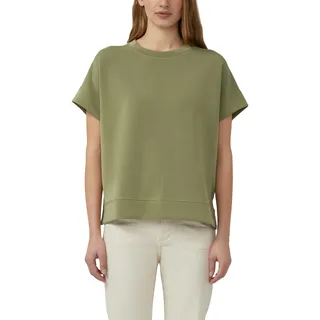 Sweater S.OLIVER, Damen, Gr. 38, khaki, Web, Obermaterial: 47% Modal, 41% Polyester, 12% Elasthan, unifarben, lässig geschnitten hüftbedeckend, Rundhals, Bündchen, Sweatshirts Sweater, Halbarm mit Rundhals