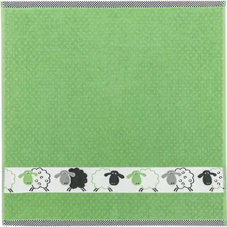 Kracht Frottier- Geschirrtuch "Schäfchen" grün, Größe 50 x 50 cm Frottier
