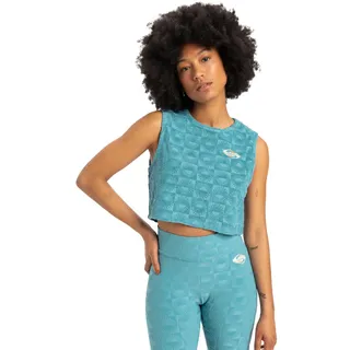 Crop-Top QUIKSILVER "The Wine Tank", Damen, Gr. S, blau (brittany blau), Obermaterial:[Hauptmaterial] 75% Baumwolle, 25% Polyester., Tops Crop-Top