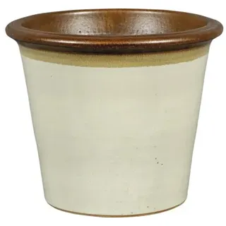 Pflanztopf FloraSelf Keramik glasiert Ø 41 cm H 35 cm creme