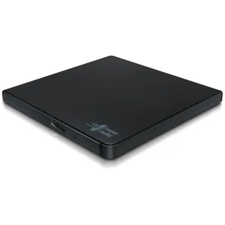 LG Hitachi-LG GP57 Externer Portabler Super-Multi DVD-Brenner, Ultra Slim, USB 2.0, DVD+/-RW, CD-RW, DVD-ROM/RAM kompatibel, TV-Anschluss, Windows 10 & Mac OS kompatibel, Schwarz