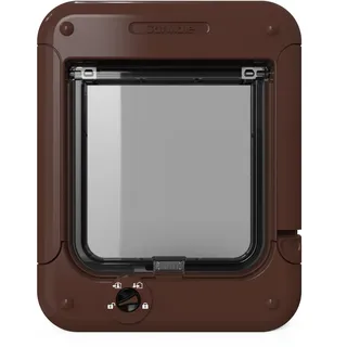 Cat Mate Katzenklappe mit drehbarer 4-Wege-Verriegelung (358) – Vielseitig verschließbare Tür für kleine bis mittelgroße Katzen, geeignet für Einfach-/Mehrfachverglasung UPVC Wand und Holz Braun